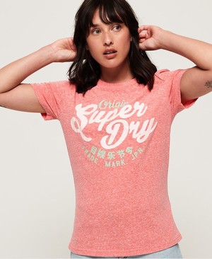 Superdry New Original Női Pólók Korall/Fehér | SCPRV1284